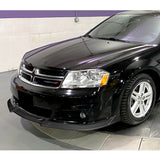 For 2011-2014 Dodge Avenger STP-Style Unpainted Matte Black Front Bumper Splitter Spoiler Lip 3PCS