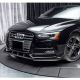 For 2013-2016 Audi A5 / S5 S-Line Painted Black Front Bumper Splitter Spoiler Lip 3PCS