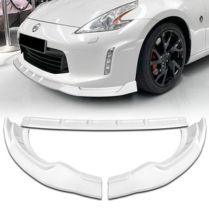 For 2013-2020 Nissan 370Z GT-Style Painted White Front Bumper Splitter Spoiler Lip 3PCS