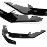 For 2004-2008 Mazda RX8 RX-8 MS-Style Painted Black Front Bumper Body Splitter Spoiler Lip 2PCS