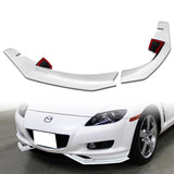 For 2004-2008 Mazda RX8 RX-8 MS-Style Painted White Front Bumper Body Splitter Spoiler Lip 2PCS