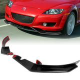 For 2004-2008 Mazda RX8 RX-8 MS-Style Real Carbon Fiber Front Bumper Body Splitter Spoiler Lip 2PCS