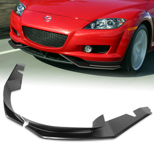 For 2004-2008 Mazda RX8 RX-8 MS-Style Unpainted Matte Black Front Bumper Body Splitter Spoiler Lip 2PCS