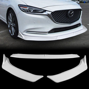 For 2019-2021 Mazda 6 Atenza JDM Painted White Front Bumper Splitter Spoiler Lip 3PCS