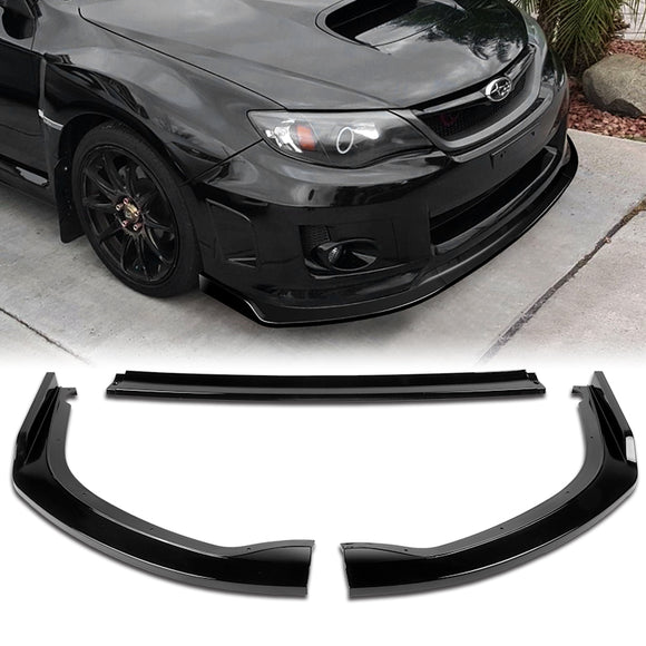 For 2011-2014 Subaru Impreza WRX STi CS2-Style Painted Black Front Bumper Splitter Spoiler Lip 3PCS