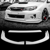 For 2011-2014 Subaru Impreza WRX STi CS2-Style Painted White Front Bumper Splitter Spoiler Lip 3PCS