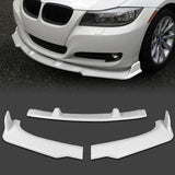 For 2009-2011 BMW E90 4DR Sedan 3-Series Painted White Front Bumper Splitter Spoiler Lip 3PCS