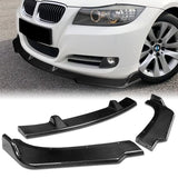 For 2009-2011 BMW E90 4DR Sedan 3-Series Real Carbon Fiber Front Bumper Splitter Spoiler Lip 3PCS