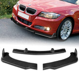 For 2009-2011 BMW E90 4DR Sedan 3-Series Unpainted Matte Black Front Bumper Splitter Spoiler Lip 3PCS