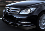 For 2012-2014 Mercedes C-Class W204 Real Carbon Fiber Front Bumper Splitter Spoiler Lip 3PCS