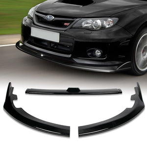 For 2008-2010 Subaru Impreza WRX STi CS2-Style Painted Black Front Bumper Splitter Spoiler Lip 3PCS