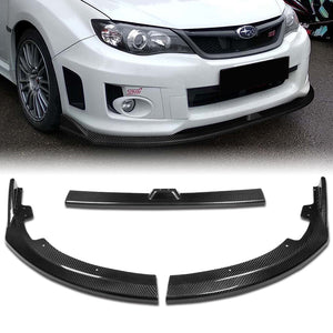 For 2008-2010 Subaru Impreza WRX STi CS2-Style Real Carbon Fiber Front Bumper Splitter Spoiler Lip 3PCS