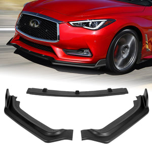 For 2015-2021 Dodge Charger RA-Style Unpainted Matte Black Front Bumper Splitter Spoiler Lip 3PCS