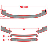 Universal Carbon Painted Configurable of up 3-Different Style Front Bumper Body Splitter Spoiler Lip 4PCS