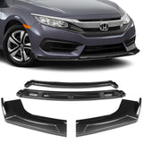 Universal Carbon Painted Configurable of up 3-Different Style Front Bumper Body Splitter Spoiler Lip 4PCS