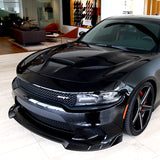 For 2015-2021 Dodge Charger RA-Style Painted Black Front Bumper Splitter Spoiler Lip 3PCS