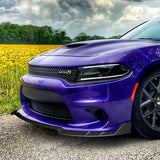 For 2015-2021 Dodge Charger RA-Style Carbon Look Style Front Bumper Splitter Spoiler Lip 3PCS