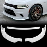 For 2015-2021 Dodge Charger RA-Style Painted White Front Bumper Splitter Spoiler Lip 3PCS