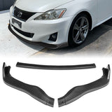 For 2011-2013 Lexus IS250 IS350 Carbon Look Front Bumper Body Splitter Spoiler Lip 3PCS