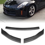 For 2006-2009 Nissan 350Z GT-Style Front Bumper Body Splitter Spoiler Lip 3PCS -Carbon Fiber Look