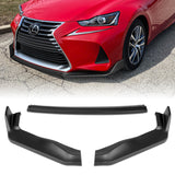 For 2017-2020 Lexus IS-Series AR-Style JDM Matte Black Front Bumper Body Splitter Spoiler Lip 3PCS