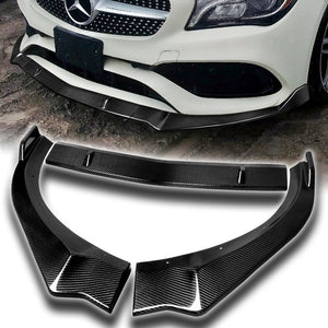 For 2017-2019 Mercedes-Benz CLA250 CLA45 Real Carbon Fiber Front Bumper Body Splitter Spoiler Lip 3PCS