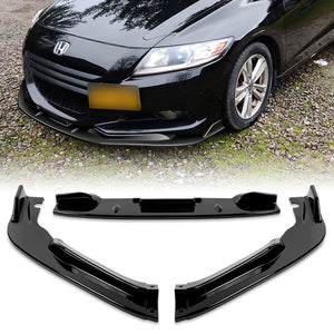 For 2011-2012 Honda CR-Z JP-Style Painted Black Front Bumper Body Splitter Spoiler Lip 3PCS