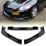 For 2011-2012 Honda CR-Z JP-Style Painted Black Front Bumper Body Splitter Spoiler Lip 3PCS