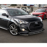 For 2013-2017 Hyundai Veloster Turbo JDM Painted Black Front Bumper Splitter Spoiler Lip 3PCS