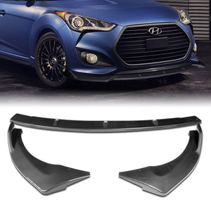 For 2013-2017 Hyundai Veloster Turbo JDM Carbon Look Front Bumper Splitter Spoiler Lip 3PCS