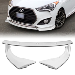 For 2013-2017 Hyundai Veloster Turbo JDM Painted White Front Bumper Splitter Spoiler Lip 3PCS