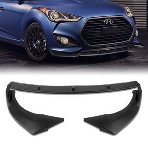 For 2013-2017 Hyundai Veloster Turbo JDM Black Front Bumper Splitter Spoiler Lip 3PCS