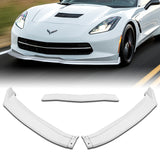 For 2014-2019 Chevrolet Corvette C7 ST-Style Painted White Front Bumper Splitter Spoiler Lip 3PCS