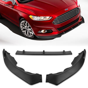 For 2013-2016 Ford Fusion Mondeo Matte Black Front Bumper Body Splitter Spoiler Lip 3PCS