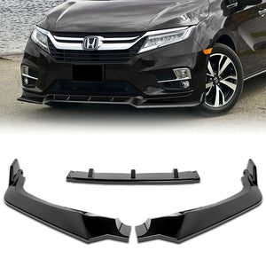 For 2018-2020 Honda Odyssey CK-Style Painted Black Sport Front Bumper Body Splitter Spoiler Lip 3PCS