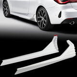 30.6" x 9.5" MP-Type Universal Painted White Side Skirt Rocker Splitters Diffuser Winglet