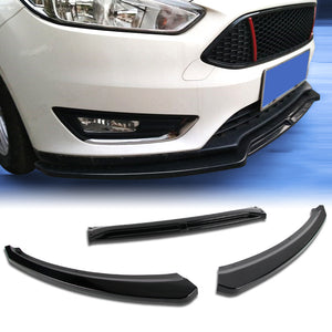 For 2012-2018 Ford Focus Painted Black Front Bumper Body Splitter Spoiler Lip 3PCS