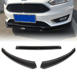 For 2012-2018 Ford Focus Unpainted Matte Black Front Bumper Body Splitter Spoiler Lip 3PCS