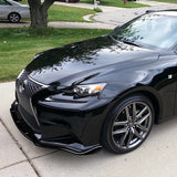 For 2014-2016 Lexus IS250 IS350 F-Sport JDM Painted Black Front Bumper Body Splitter Spoiler Lip 3PCS