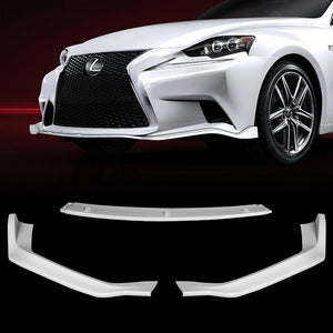 For 2014-2016 Lexus IS250 IS350 F-Sport JDM Painted White Front Bumper Body Splitter Spoiler Lip 3PCS