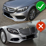 For 2015-2018 Mercedes W205 C-Class Painted Black Front Bumper Body Splitter Spoiler Lip 3PCS