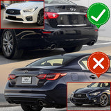 For 2014-2017 Infiniti Q50 Painted Black Rear Bumper Diffuser Lip W / LED Light