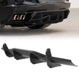 For 2020 - 2025 Chevrolet Corvette C8 Stingray  Rear Bumper Diffuser Fin Lip -Unpainted Matte Black