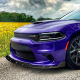 For 2015-2021 Dodge Charger SRT-Style Carbon Look Front Bumper Splitter Spoiler Lip 3-PCS