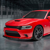 For 2015-2021 Dodge Charger SRT-Style Matte Black Front Bumper Splitter Spoiler Lip 3-PCS