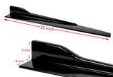 31"x4" Universal Painted Black Side Skirt Rocker Splitters Diffuser Winglet Wind