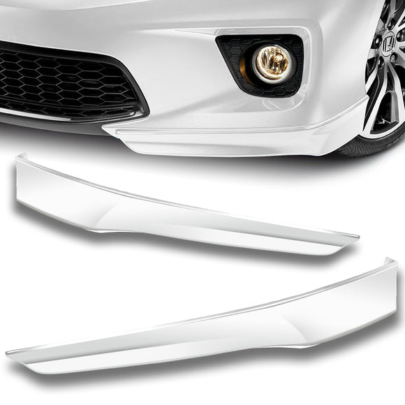 For 2013-2015 Honda Accord Coupe HFP-Style Painted White Front Bumper Body Splitter Spoiler Lip 2PCS