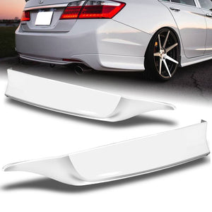 For 2013-2015 Honda Accord 4-DR Sedan HFP-Style Painted White Rear Bumper Lip Apron 2PCS