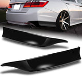 For 2013-2015 Honda Accord 4-DR Sedan HFP-Style Unpainted Matte Black Rear Bumper Lip Apron 2PCS