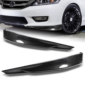 For 2013 - 2015 Honda Accord HFP-Style Front Bumper Body Splitter Spoiler Lip 2PCS -Carbon Fiber Look